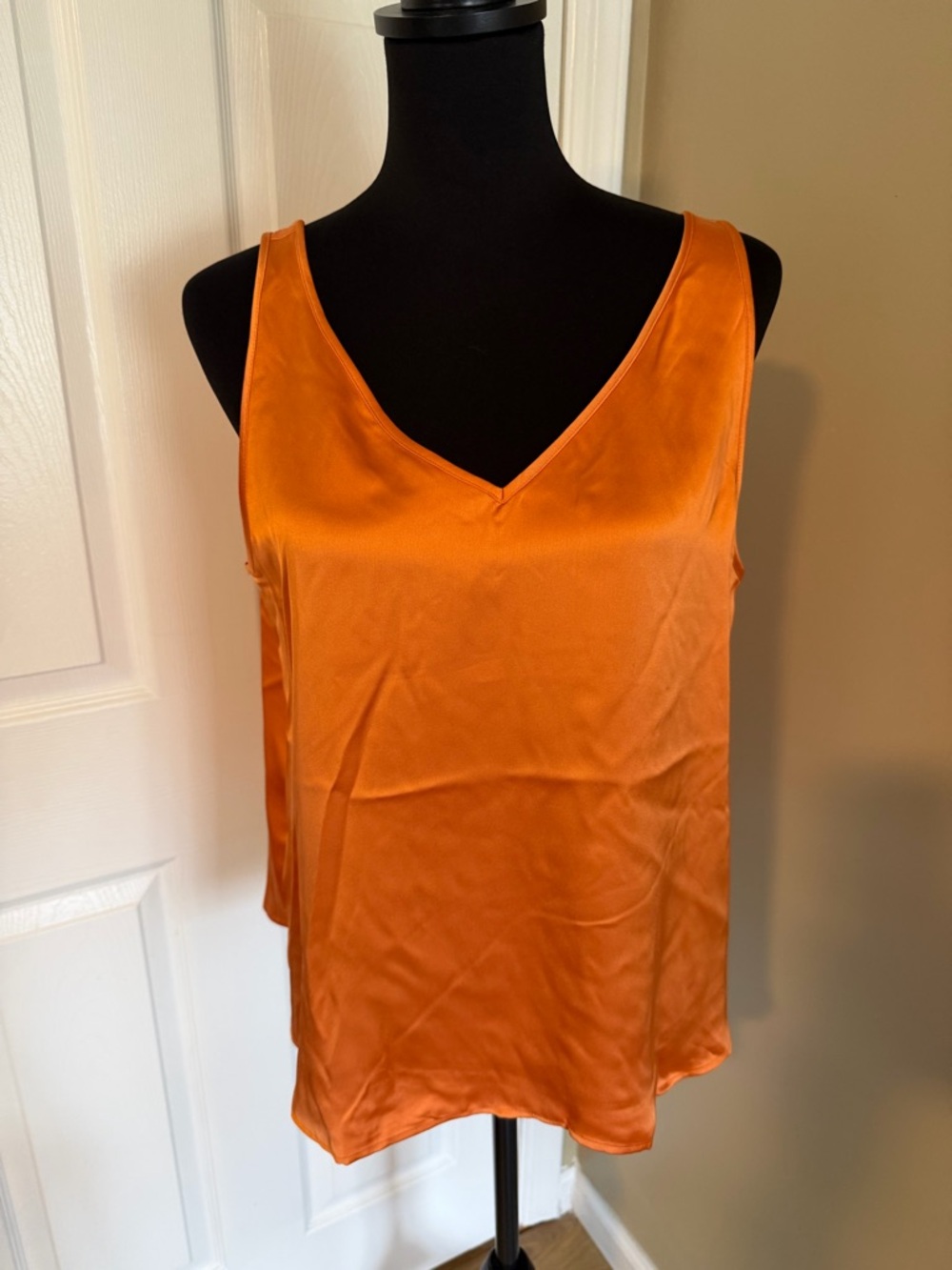 LOFT Satin V-Neck Orange Camisole
